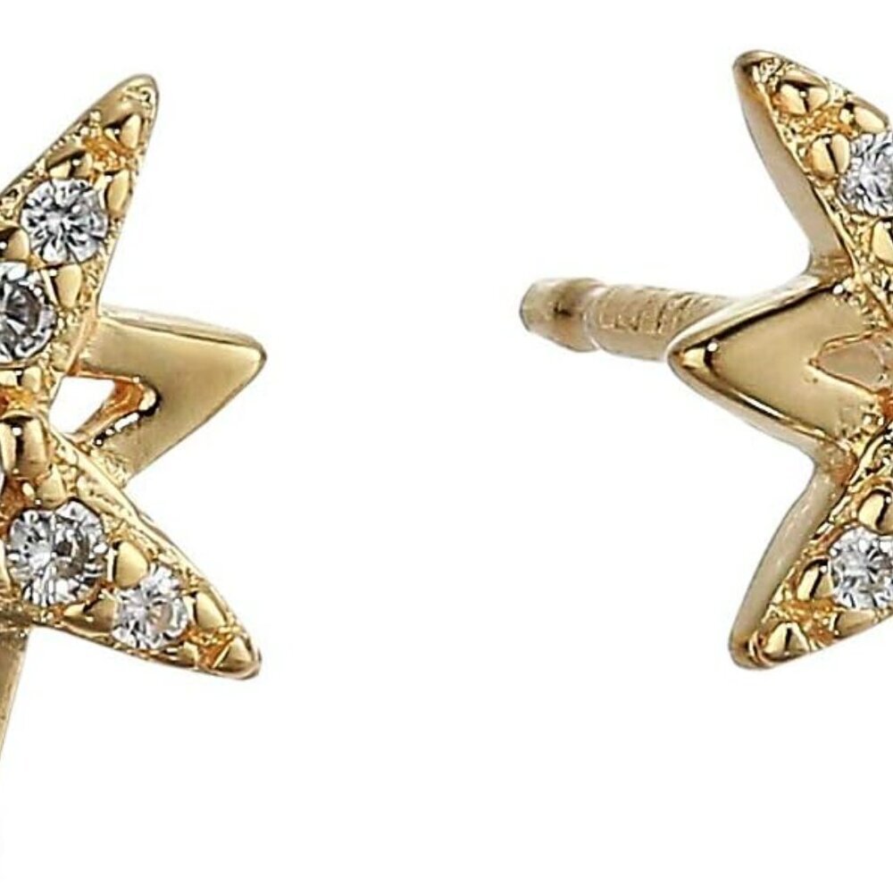 Gold and Rhodium Plated Sterling Silver Cubic Zirconia Earrings previously Amazo
